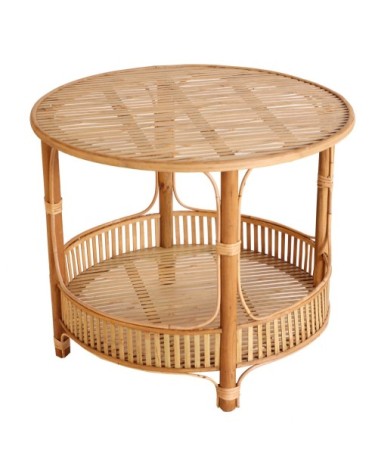 Table d'appoint en bambou en marron 61x61x50