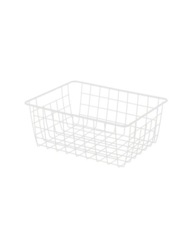 Panier de rangement métal blanc 35,5x29x15cm