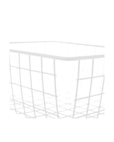 Panier de rangement métal blanc 35,5x29x15cm
