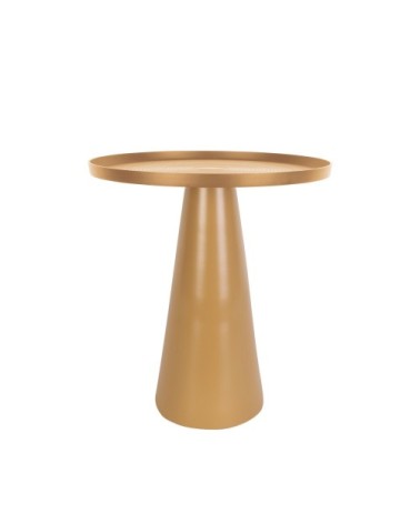 Table d'appoint en aluminium D43x48,5cm jaune moutarde