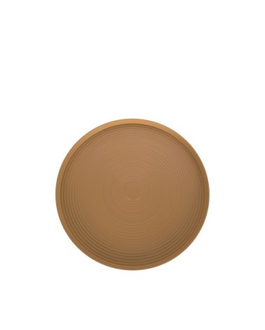 Table d'appoint en aluminium D43x48,5cm jaune moutarde