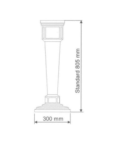 Colonne pour boîte aux lettres en aluminium grand modèle 1950 gris