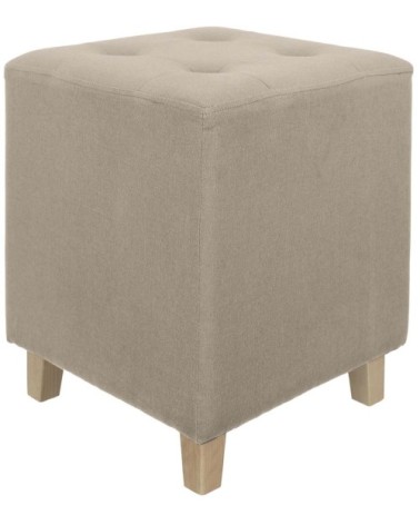 Pouf carré en lin hippolyte beige