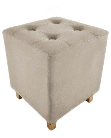 Pouf carré en lin hippolyte beige