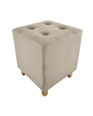 Pouf carré en lin hippolyte beige