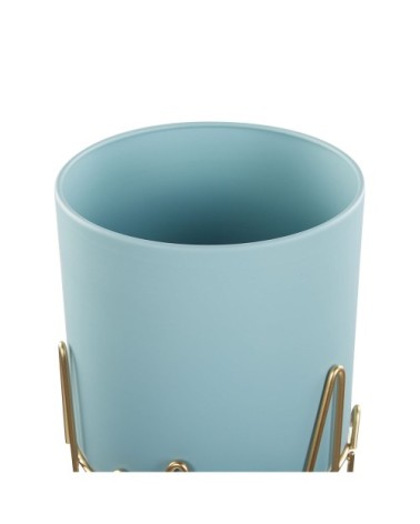 Cache-pot d'extérieur en métal bleu H39