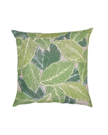 Set de 2 coussins verts à motif feuillage 40 x 40 cm