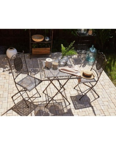 Lot de 2 chaises de jardin noires