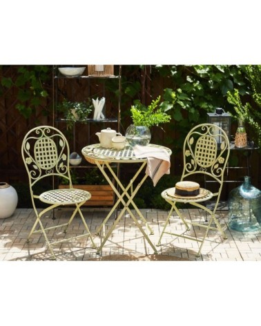 Lot de 2 chaises de jardin vert clair