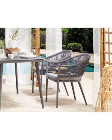 Lot de 2 chaises de jardin de couleur grise