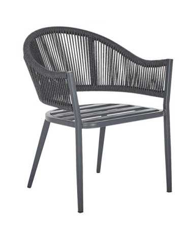 Lot de 2 chaises de jardin de couleur grise
