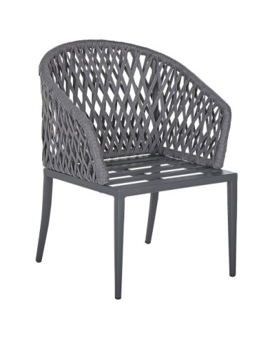 Lot de 2 chaises de jardin de couleur grise