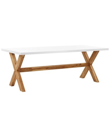 Table de salle à manger 6 personnes en fibre-ciment blanc