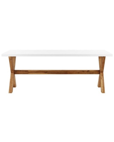 Table de salle à manger 6 personnes en fibre-ciment blanc