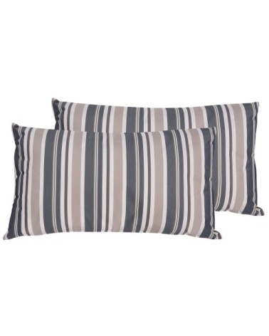 Lot de 2 coussins de jardin 40 x 70 cm bleu et beige