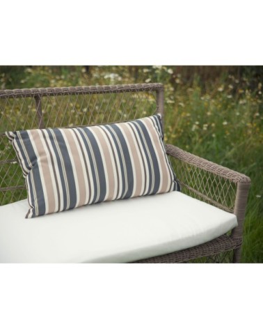 Lot de 2 coussins de jardin 40 x 70 cm bleu et beige