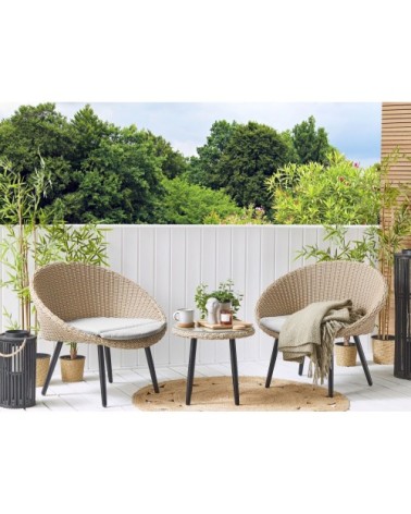 Ensemble de bistrot en polyrotin clair