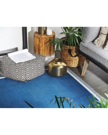 Tapis en matériaux synthétiques bleu 180x120cm