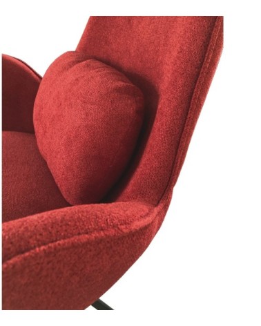 Fauteuil rotatif velours rouge