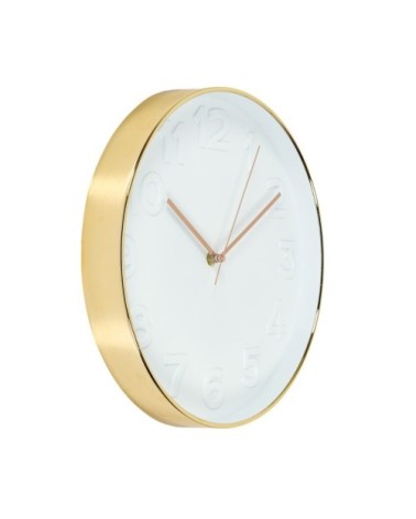 Horloge ronde blanche cuivre D30,5cm