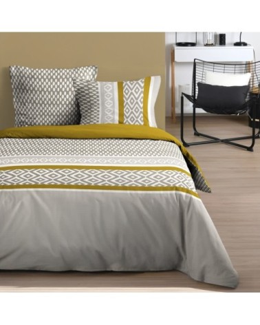 Parure de couette 100% coton 57 fils imprimée 240x220cm 2 taies