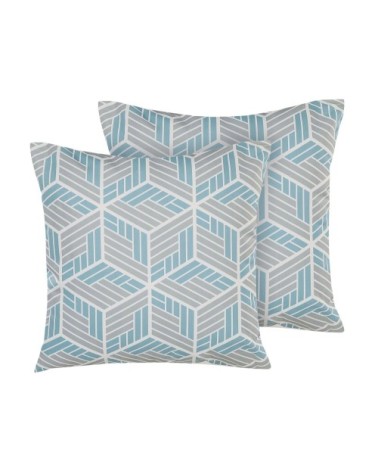 Lot de 2 coussins décoratifs de jardin avec motif effet 3D carré