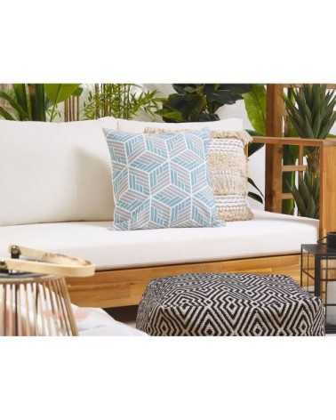 Lot de 2 coussins décoratifs de jardin avec motif effet 3D carré