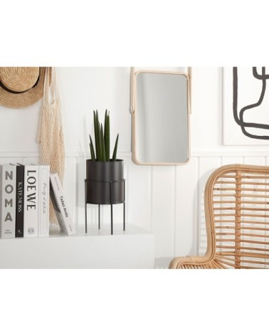 Cache-pot d'extérieur en métal noir H28