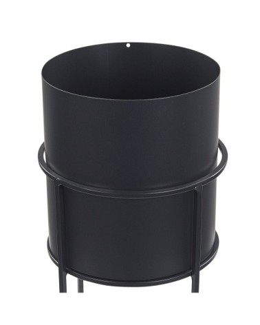Cache-pot d'extérieur en métal noir H28