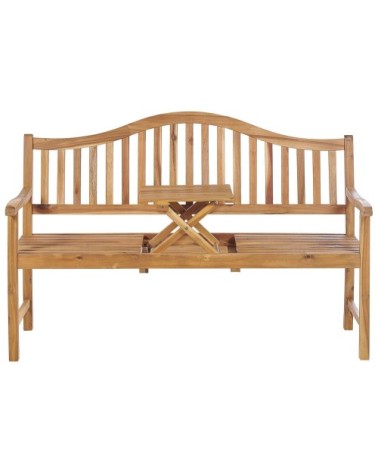 Banc de jardin en bois d'acacia clair 150 cm