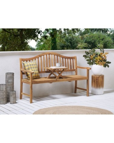 Banc de jardin en bois d'acacia clair 150 cm