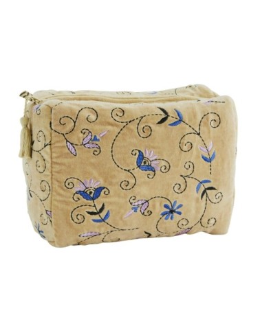 Trousse de toilette coton jaune 12x25