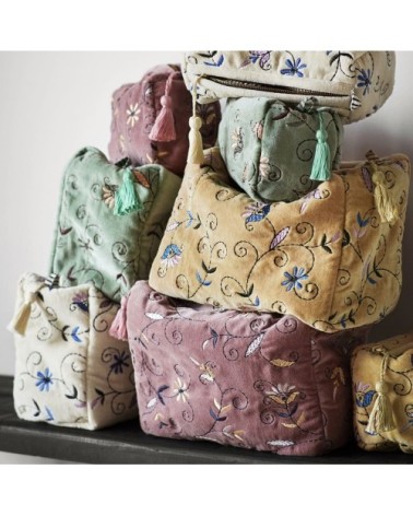 Trousse de toilette coton jaune 12x25