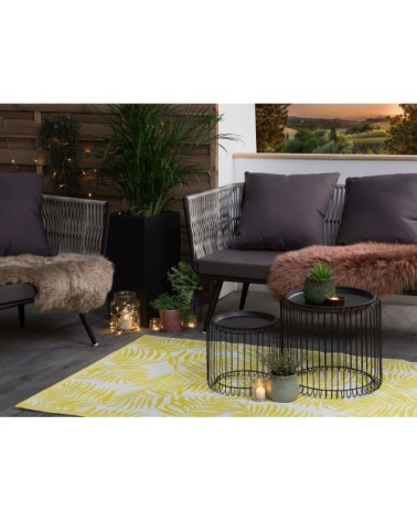 Tapis en matériaux synthétiques jaune 180x120cm