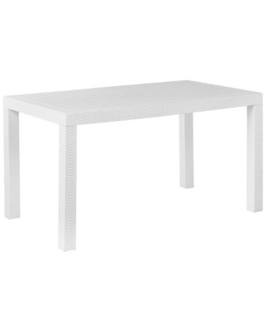 Table de jardin 6 personnes en matière synthétique blanc