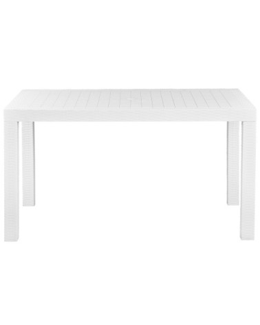 Table de jardin 6 personnes en matière synthétique blanc