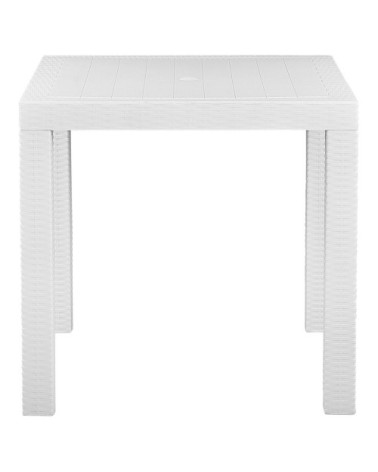 Table de jardin 4 personnes en matière synthétique blanc