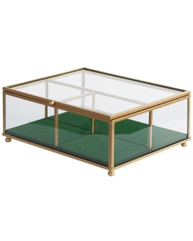 Boîte à bijoux en verre et doré