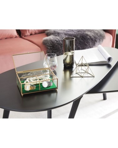 Boîte à bijoux en verre et doré