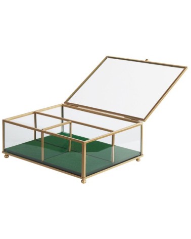 Boîte à bijoux en verre et doré