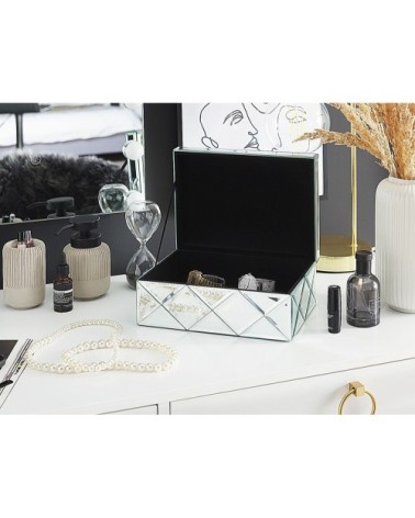 Boîte à bijoux argentée effet miroir