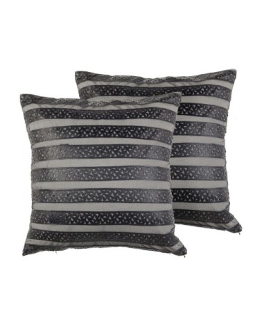 Lot de 2 coussin décoratifs en tissu noir 45x12cm
