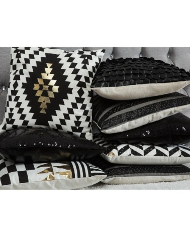 Lot de 2 coussin décoratifs en tissu noir 45x12cm