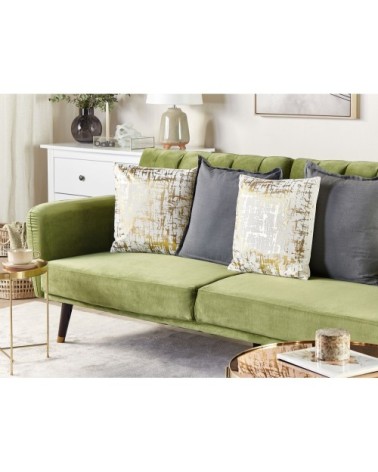 Lot de 2 coussin décoratifs en tissu doré 45x12cm