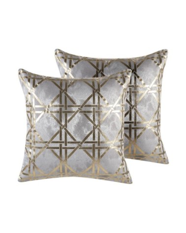 Lot de 2 coussin décoratifs en tissu gris 45x12cm