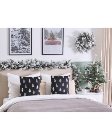 Lot de 2 coussin décoratifs en velours noir 45x10cm