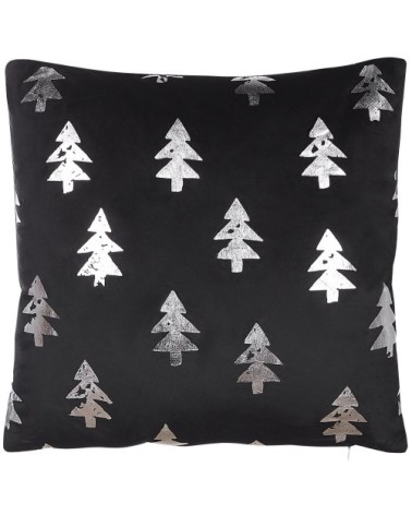Lot de 2 coussin décoratifs en velours noir 45x10cm