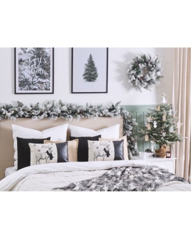 Lot de 2 coussin décoratifs en tissu blanc 30x10cm