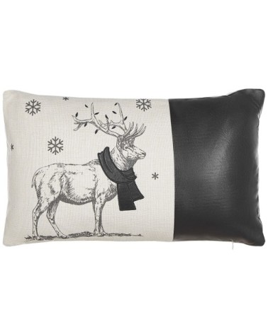 Lot de 2 coussin décoratifs en tissu blanc 30x10cm