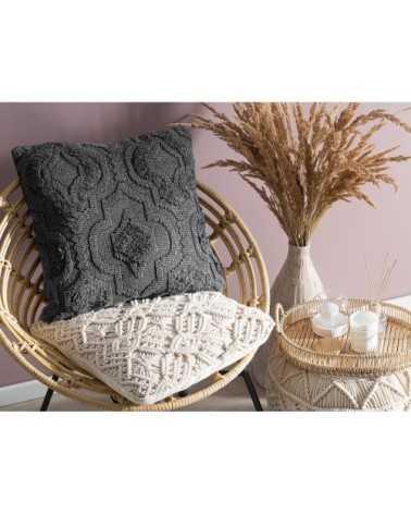 Coussin décoratif en tissu gris 45x10cm